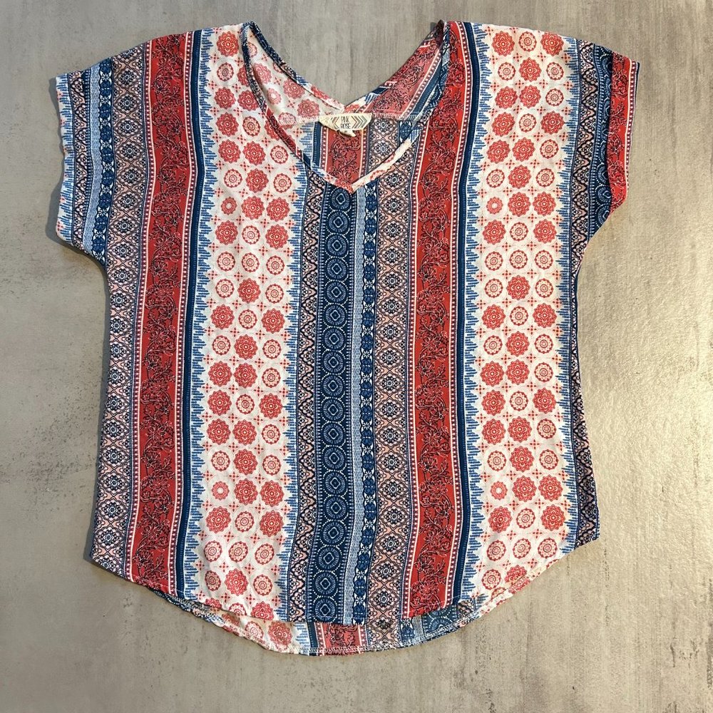 Pink Rose | Lightweight Short Sleeve Top | Multicolor | Medium